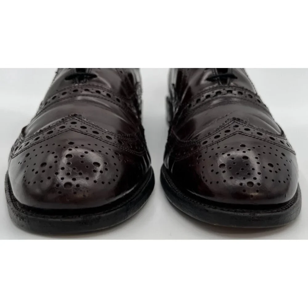 Allen Edmonds McAllister Mens Size US 9.5 D Burgundy Wingtip Oxford Shoes